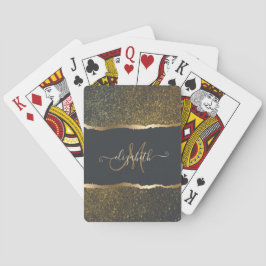 Modern Elegant Guld Touch Monogram Casinokort