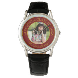 Modern Elegant Guld Typography Student Photo Gift Armbandsur