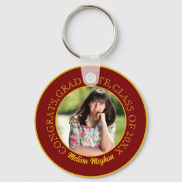 Modern Elegant Guld Typography Student Photo Gift Nyckelring