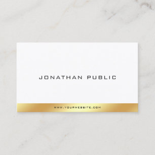 Modern Elegant Guld White Simple Trendig Template Visitkort