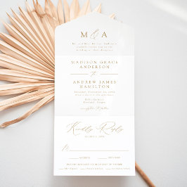 Modern Elegant Guldmonogram Bröllop