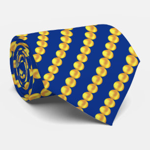 Modern Elegant Guldprickiga Ränder på Blå Slips