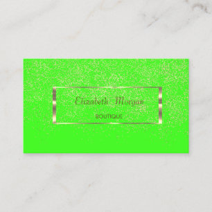 Modern Elegant, Guldram, Konfetti Neon Grön Visitkort