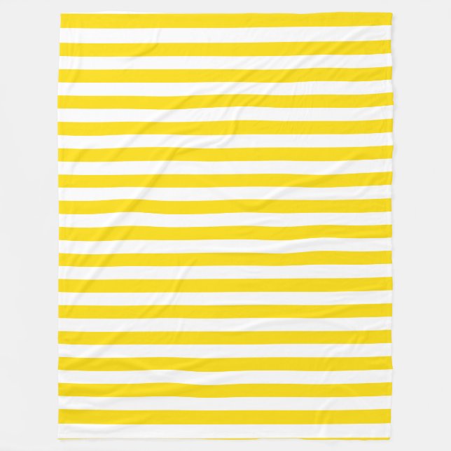 Modern Elegant Gult - vit stripe-mall Fleecefilt (Framsidan)