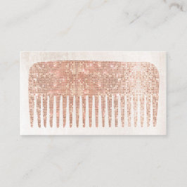 Modern Elegant Hair Salon Ro Guld Sequins Comb Visitkort