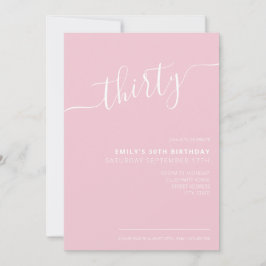 Modern Elegant Hand Leted Script 30års födelsedag Inbjudningar