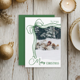 Modern Elegant Hand plockade Bow-fotojul Julkort