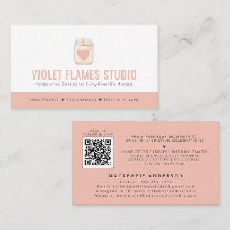 Modern Elegant Handgjord Ljusmakare QR-kod Visitkort