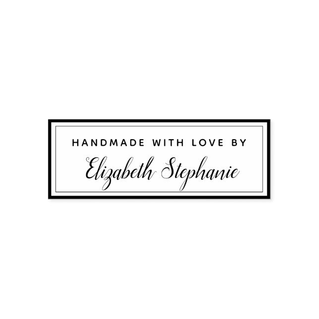 Modern Elegant Handgjord med Kärlek  Självfärgande Stämpel (Design)