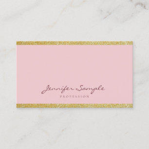 Modern Elegant Handskrift Rosa Guld Plain Visitkort