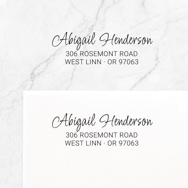 Modern Elegant handskriven 10a | RETURADRESS Självfärgande Stämpel (Modern, elegant sript typography self-inking address stamp.)