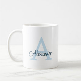 Modern Elegant Handskriven Monogram & Namn Kaffemugg