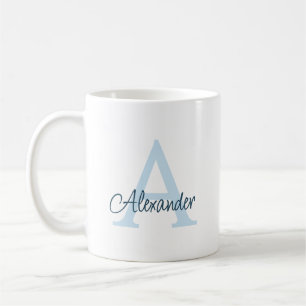 Modern Elegant Handskriven Monogram & Namn Kaffemugg