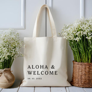 Modern Elegant Hawaii Välkommen Bröllop Tygkasse