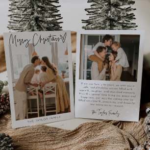 Modern Elegant - Helgdag - fotofamilj för julkort Inbjudningar