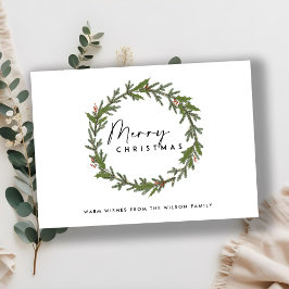 MODERN ELEGANT HOLLY BERRY WREATH GOD JUL JULKORT