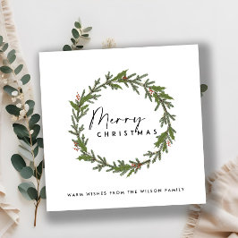 MODERN ELEGANT HOLLY BERRY WREATH GOD JUL JULKORT