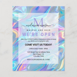 Modern Elegant Holograf Irediscent Blue Flygblad