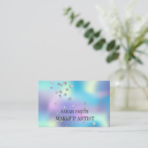 Modern elegant, holografi, diamanter visitkort