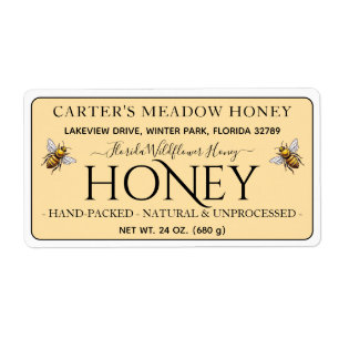 Modern Elegant Honung Shipping Labels - redigerbar Fraktsedel