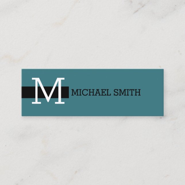 Modern Elegant i Monogram - Ming & Black Mini Visitkort (Framsida)