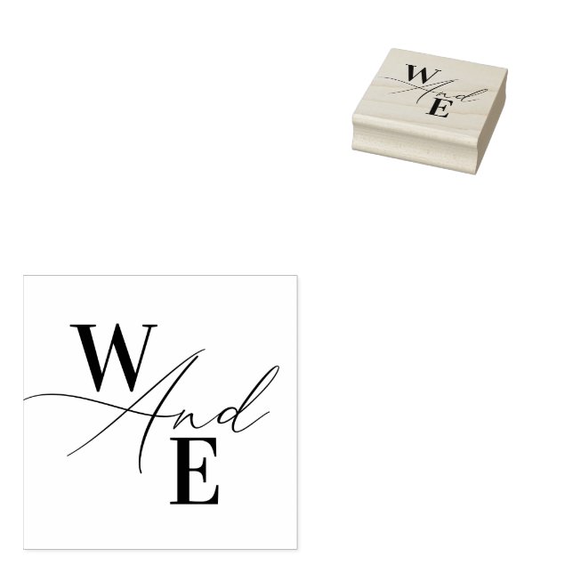 Modern Elegant i Monogram Stämpel (Stämplad)
