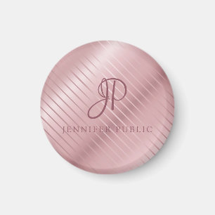 Modern Elegant i Ro Guld-mallen Monogram Magnet