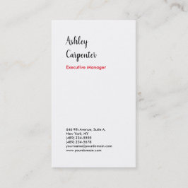 Modern elegant imponerande röd vit professionell visitkort