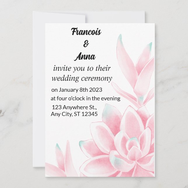 Modern Elegant - inbjudan till fotobröllop (Framsida)