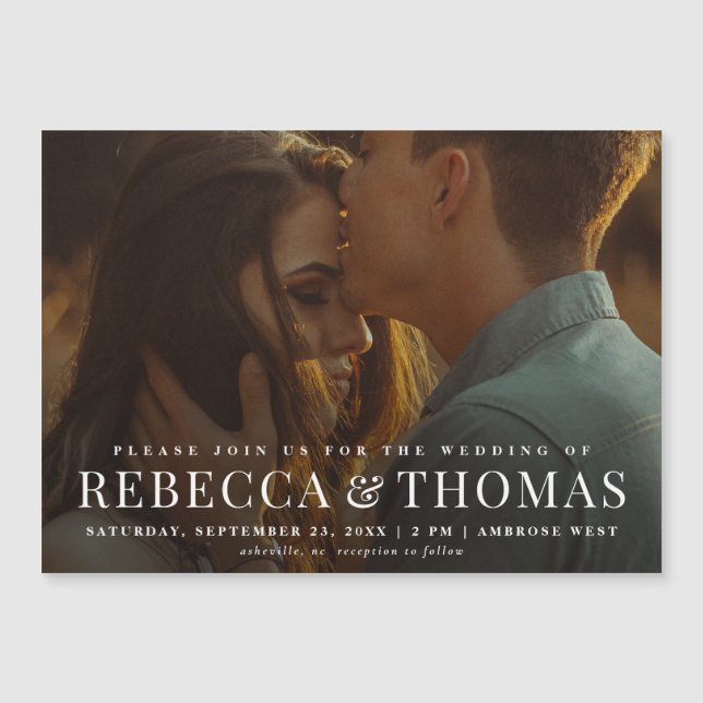 Modern Elegant - inbjudan till fotobröllop (Framsida)