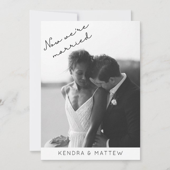 Modern Elegant - inbjudan till Photo Elopement Par (Framsida)