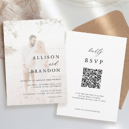 Modern Elegant - inbjudan till QR-bröllop med foto