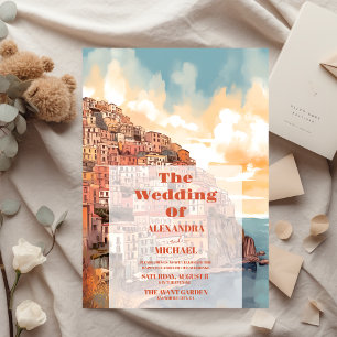 Modern Elegant Italien Destinationsbröllop för Inbjudningar