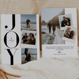 Modern Elegant Joy Snapshot Photo Collage Julkort