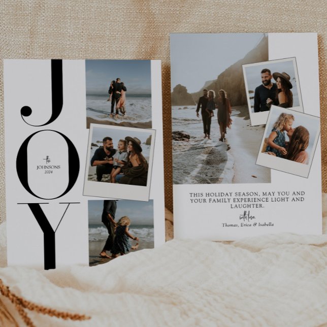 Modern Elegant Joy Snapshot Photo Collage Julkort (Skapare uppladdad)