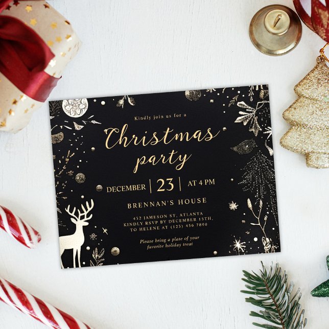 Modern Elegant jul Party Festive Helgdag Vykort (Modern Elegant Christmas Party Festive Holiday Postcard)