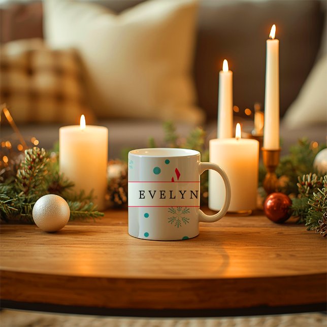 Modern Elegant Julglädje  Kaffemugg (Skapare uppladdad)