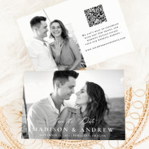 Modern Elegant Kalligrafi 2 Foto QR-kod Bröllop