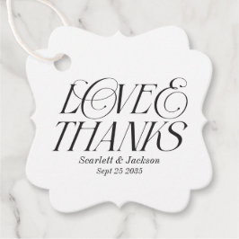 Modern Elegant Kärlek och tack Calligraphy-skript Gåvor Etiketter