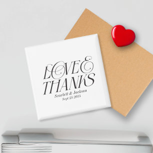 Modern Elegant Kärlek och tack Calligraphy-skript Magnet
