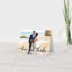 Modern Elegant Kärlek tack Bröllop B Note Kort