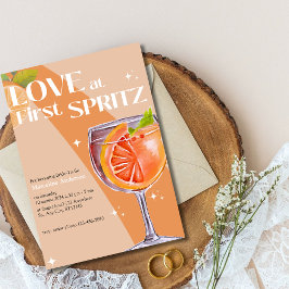 Modern Elegant Kärlek vid Första Spritz-Möhippan Inbjudningar