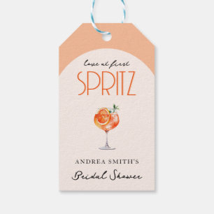 Modern Elegant Kärlek vid Första Spritz-Möhippan Presentetikett