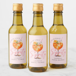 Modern Elegant Kärlek vid Första Spritz-Möhippan Vinetikett