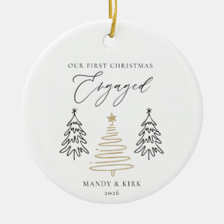 Modern elegant keramisk förlovningsprydnad med mod julgransprydnad keramik
