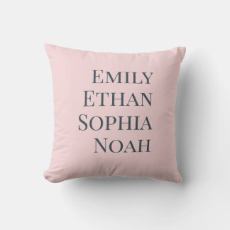 Modern Elegant Kids Names Personalized Family Thro Kudde