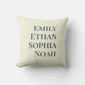 Modern Elegant Kids Names Personalized Family Thro Kudde