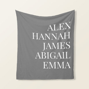 Modern Elegant Kids Namn Personlig Family Fleecefilt