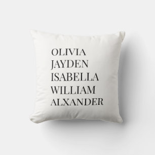 Modern Elegant Kids Namn Personlig Family Kudde