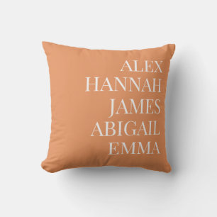 Modern Elegant Kids Namn Personlig Family Kudde
